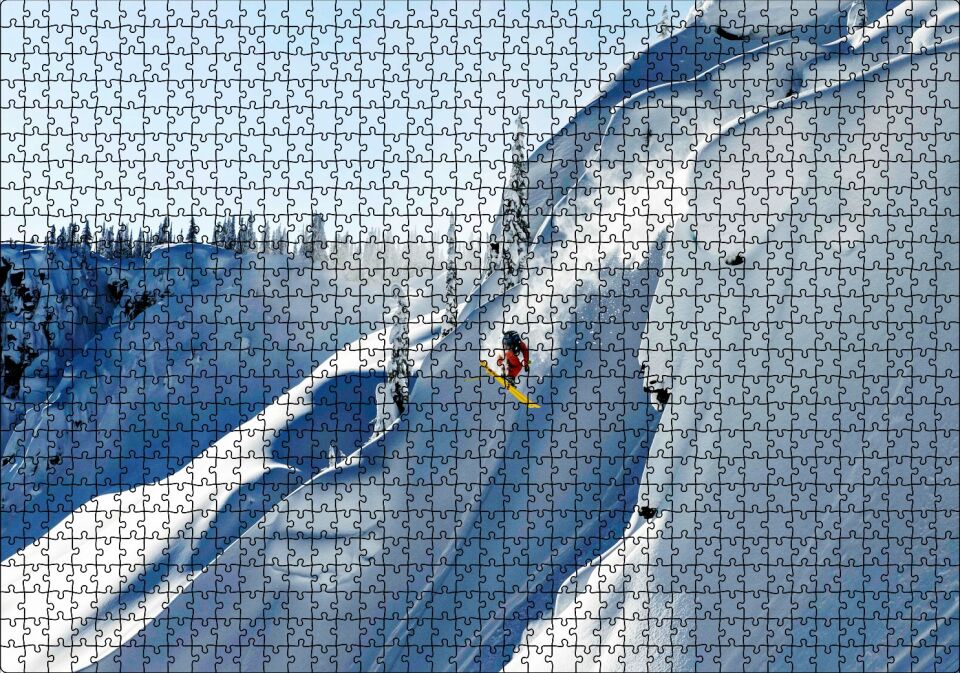Alaskada Akrabotik Sporu Kayak Puzzle Yapboz MDF Ahşap 1000 Parça 49 cm X 68 cm