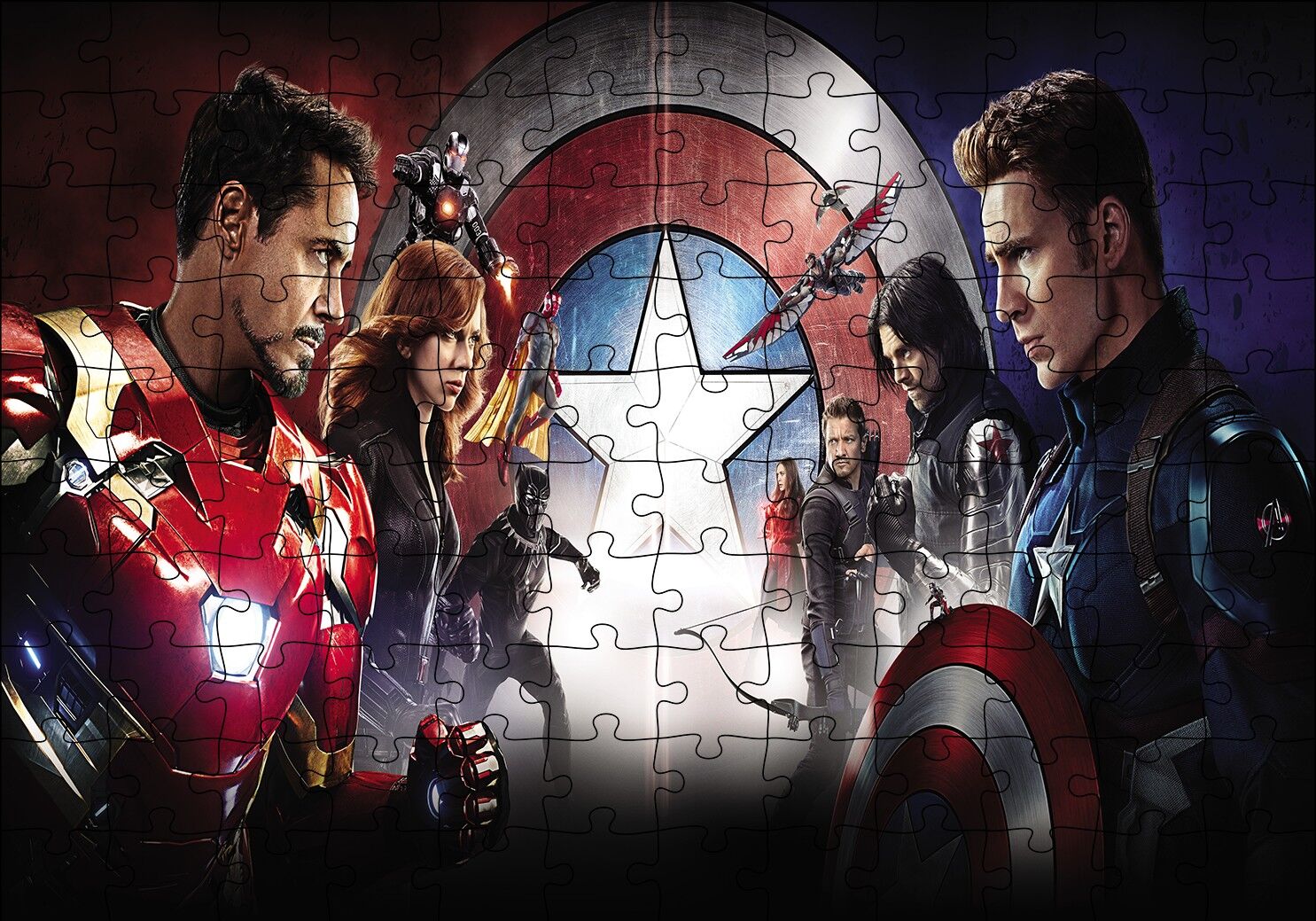 Civil War Kahramanlar Karşı Karşıya Puzzle Yapboz MDF Ahşap 120 Parça 24 cm X 34 cm