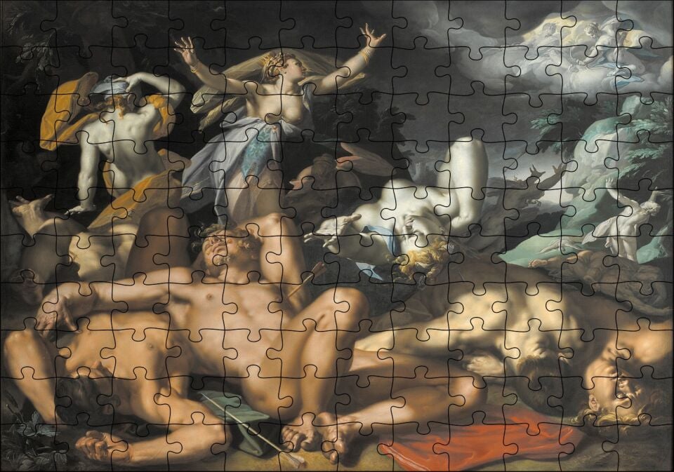 Niobe'nin Çocuklarının Ölümüyle Cezalandırılışı Puzzle Yapboz MDF Ahşap 120 Parça 24 cm X 34 cm