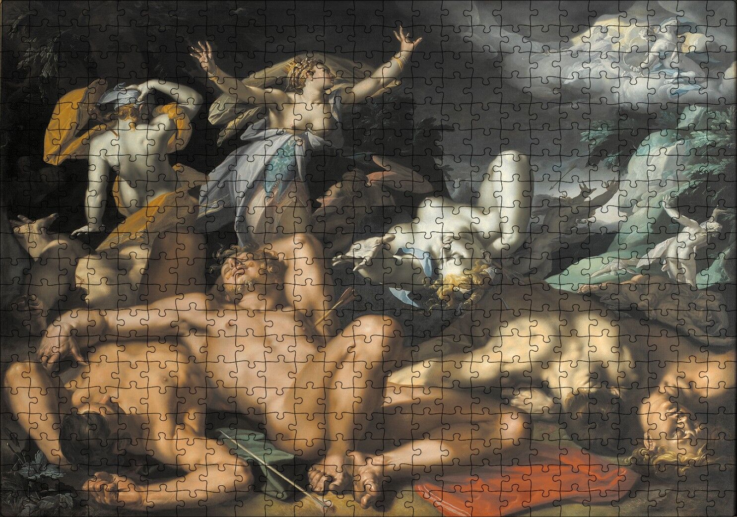 Niobe'nin Çocuklarının Ölümüyle Cezalandırılışı Puzzle Yapboz MDF Ahşap 500 Parça 49 cm X 68 cm
