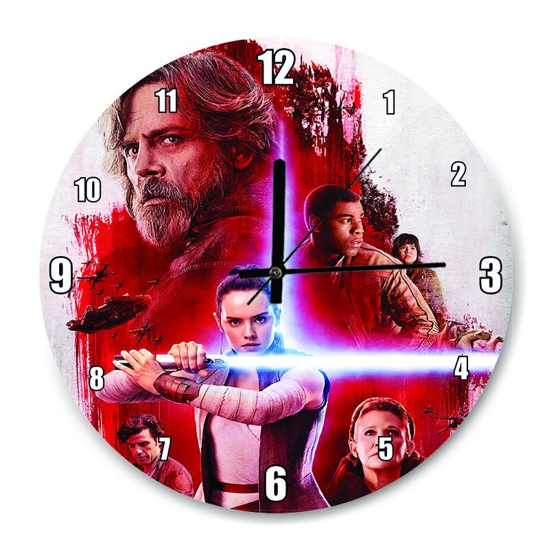 Star Wars Film Afişi  Mdf Ahşap Duvar Saati 50 cm Çap