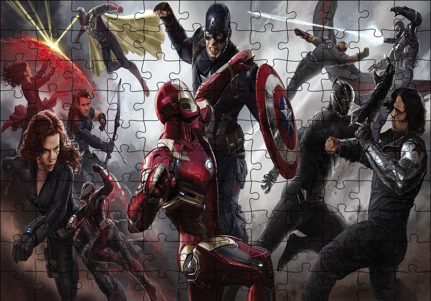 Civil War Konsept Savaş Puzzle Yapboz MDF Ahşap 120 Parça 24 cm X 34 cm