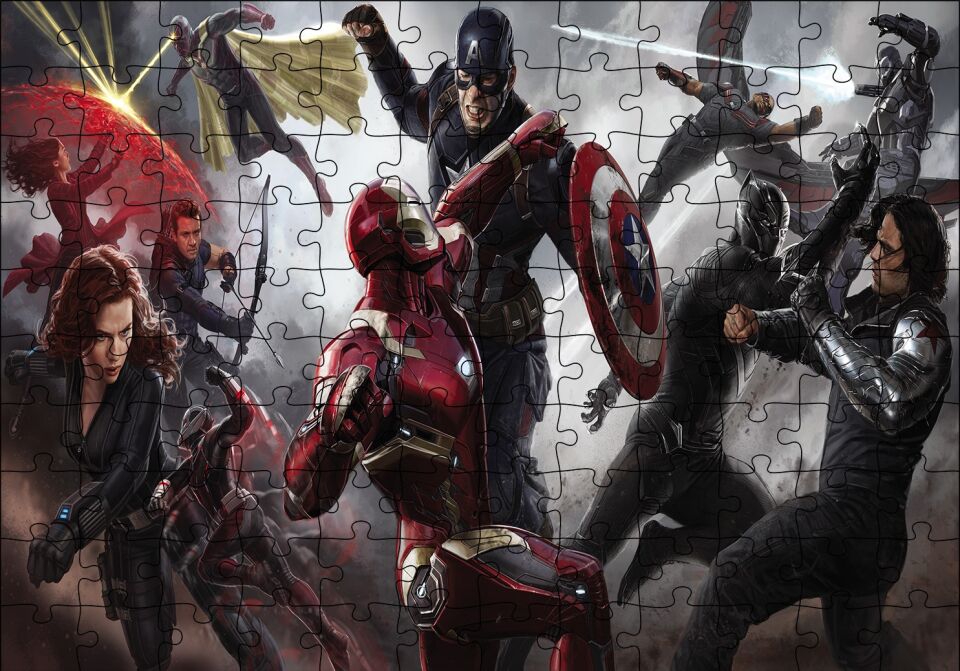 Civil War Konsept Savaş Puzzle Yapboz MDF Ahşap 120 Parça 24 cm X 34 cm
