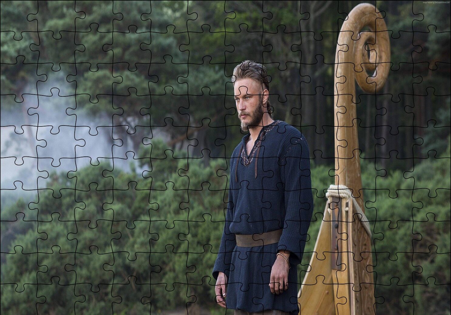 Vikingler Ragnar Gemide Puzzle Yapboz MDF Ahşap 120 Parça 24 cm X 34 cm