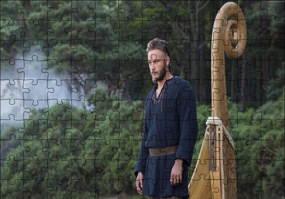 Vikingler Ragnar Gemide Puzzle Yapboz MDF Ahşap 120 Parça 24 cm X 34 cm