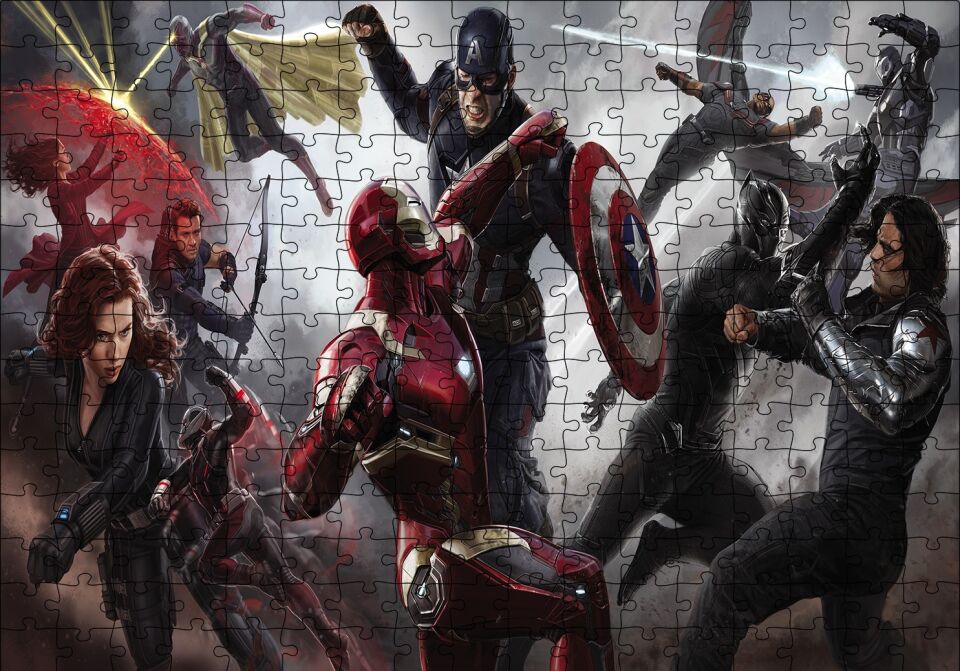 Civil War Konsept Savaş Puzzle Yapboz MDF Ahşap 255 Parça 34 cm X 49 cm