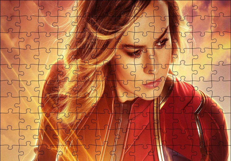 Captain Marvel Brie Larson 2 Puzzle Yapboz MDF Ahşap