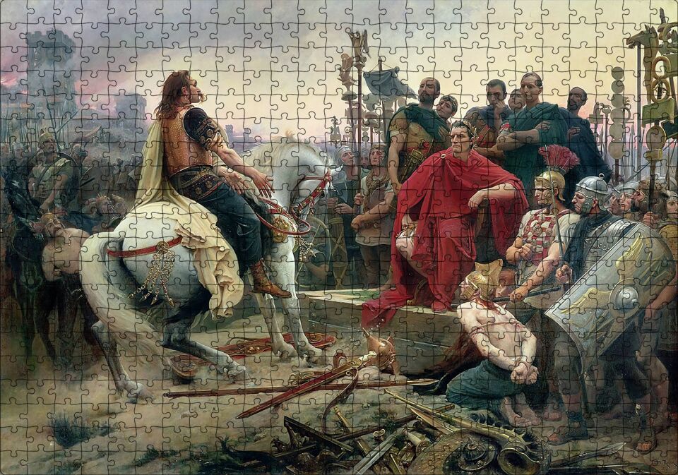 Vercingetorix Jül Sezar'a Meydan Okuyor Puzzle Yapboz MDF Ahşap 500 Parça 49 cm X 68 cm