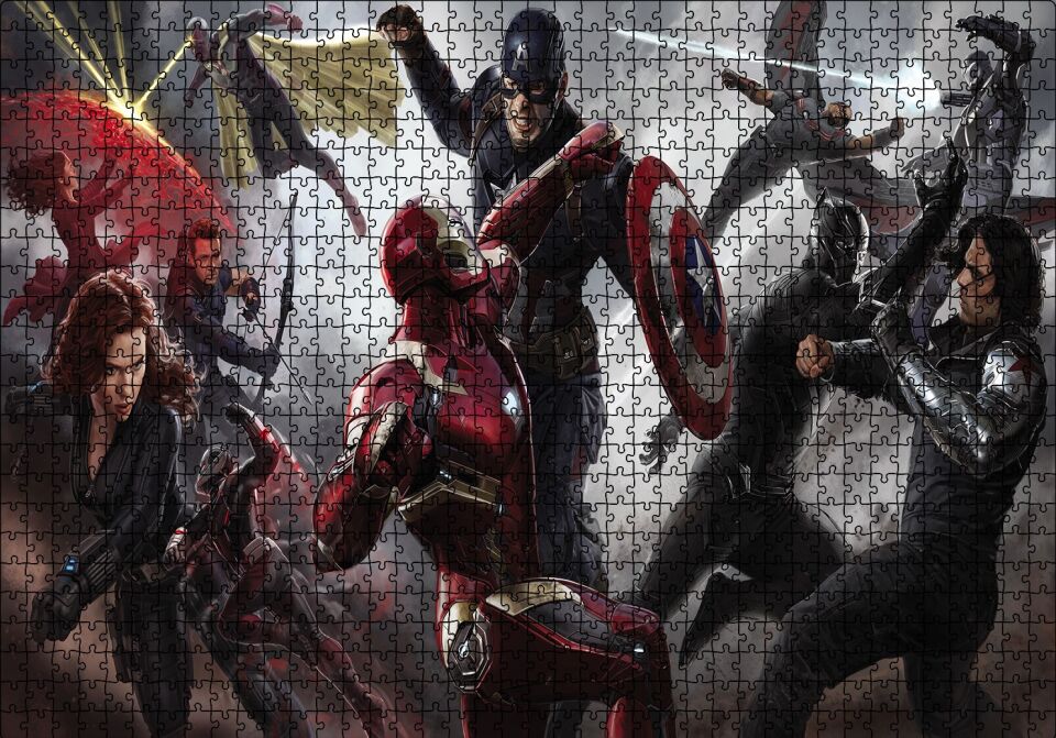 Civil War Konsept Savaş Puzzle Yapboz MDF Ahşap 1000 Parça 49 cm X 68 cm
