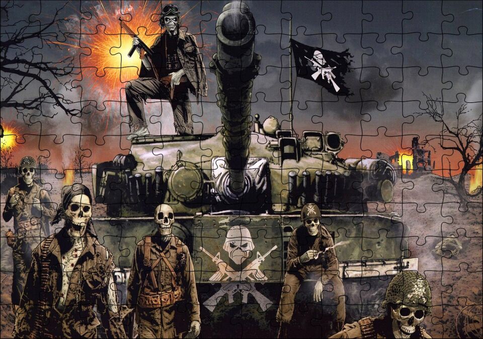 Ölüler Ordusu Tank Taburu Puzzle Yapboz MDF Ahşap 120 Parça 24 cm X 34 cm