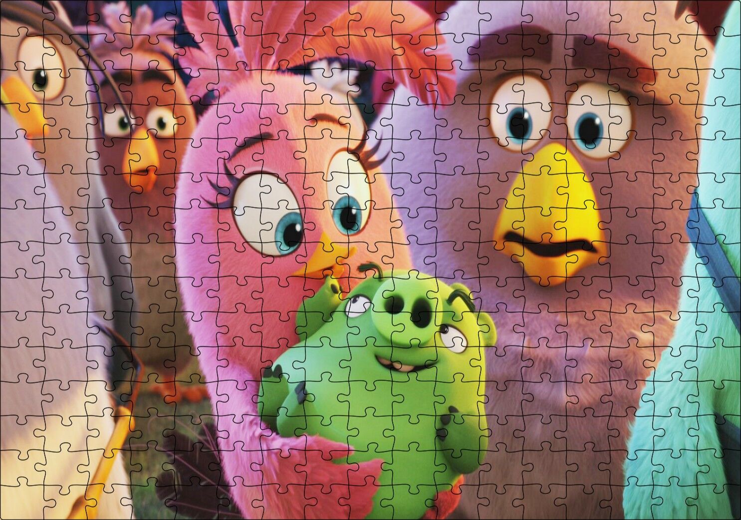 Angry Birds Aile Görseli Puzzle Yapboz MDF Ahşap 255 Parça 34 cm X 49 cm