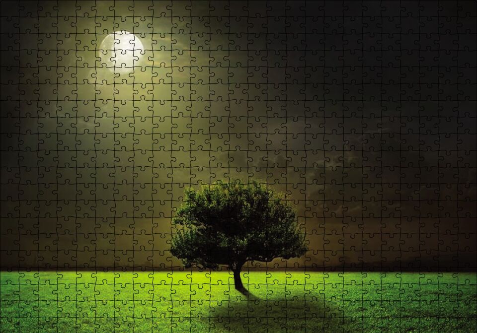 Dolunay Ağaç Puzzle Yapboz MDF Ahşap 500 Parça 49 cm X 68 cm