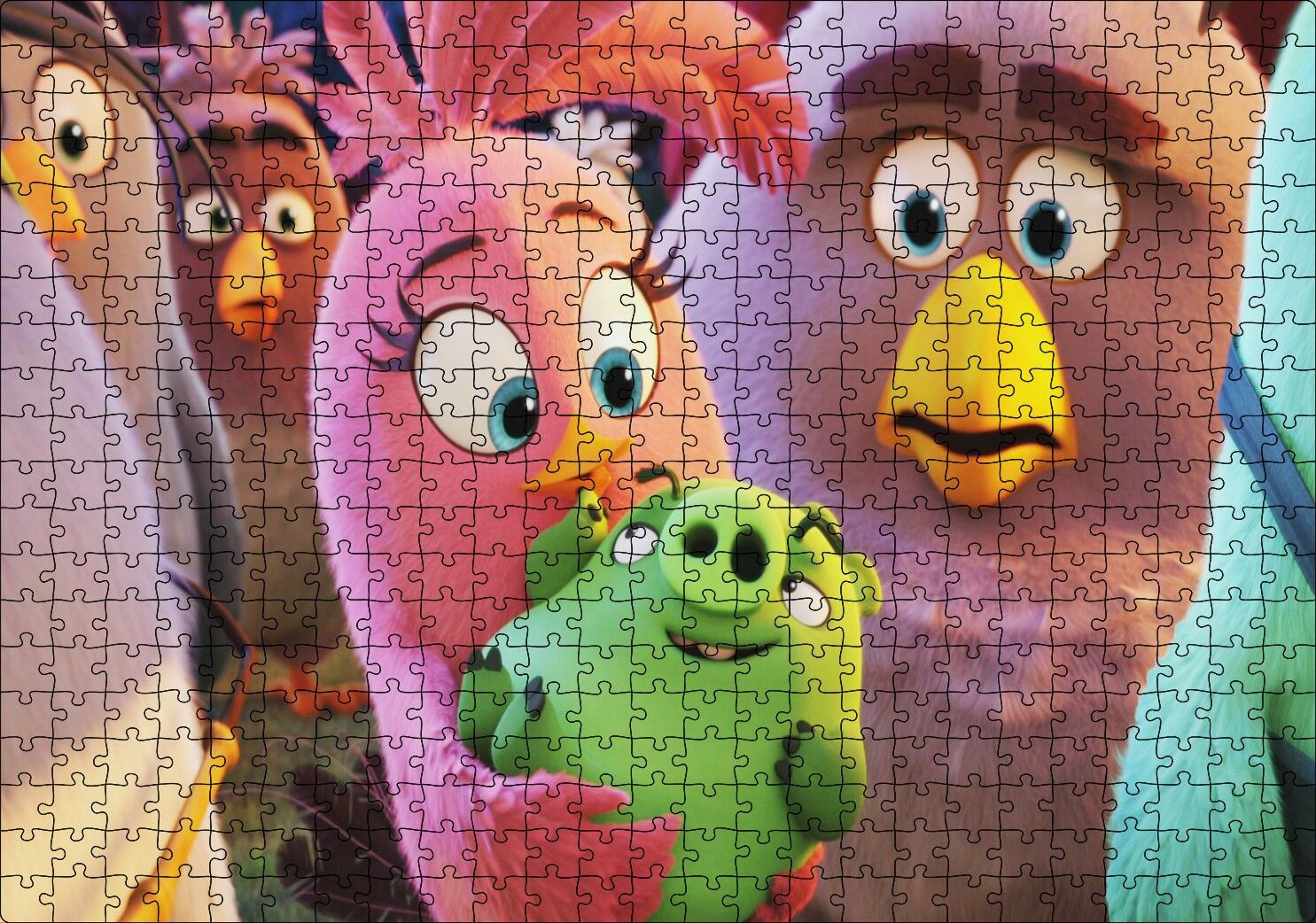 Angry Birds Aile Görseli Puzzle Yapboz MDF Ahşap 500 Parça 49 cm X 68 cm