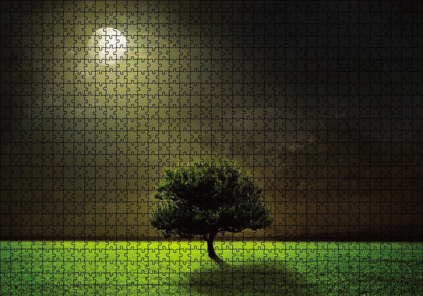 Dolunay Ağaç Puzzle Yapboz MDF Ahşap 1000 Parça 49 cm X 68 cm