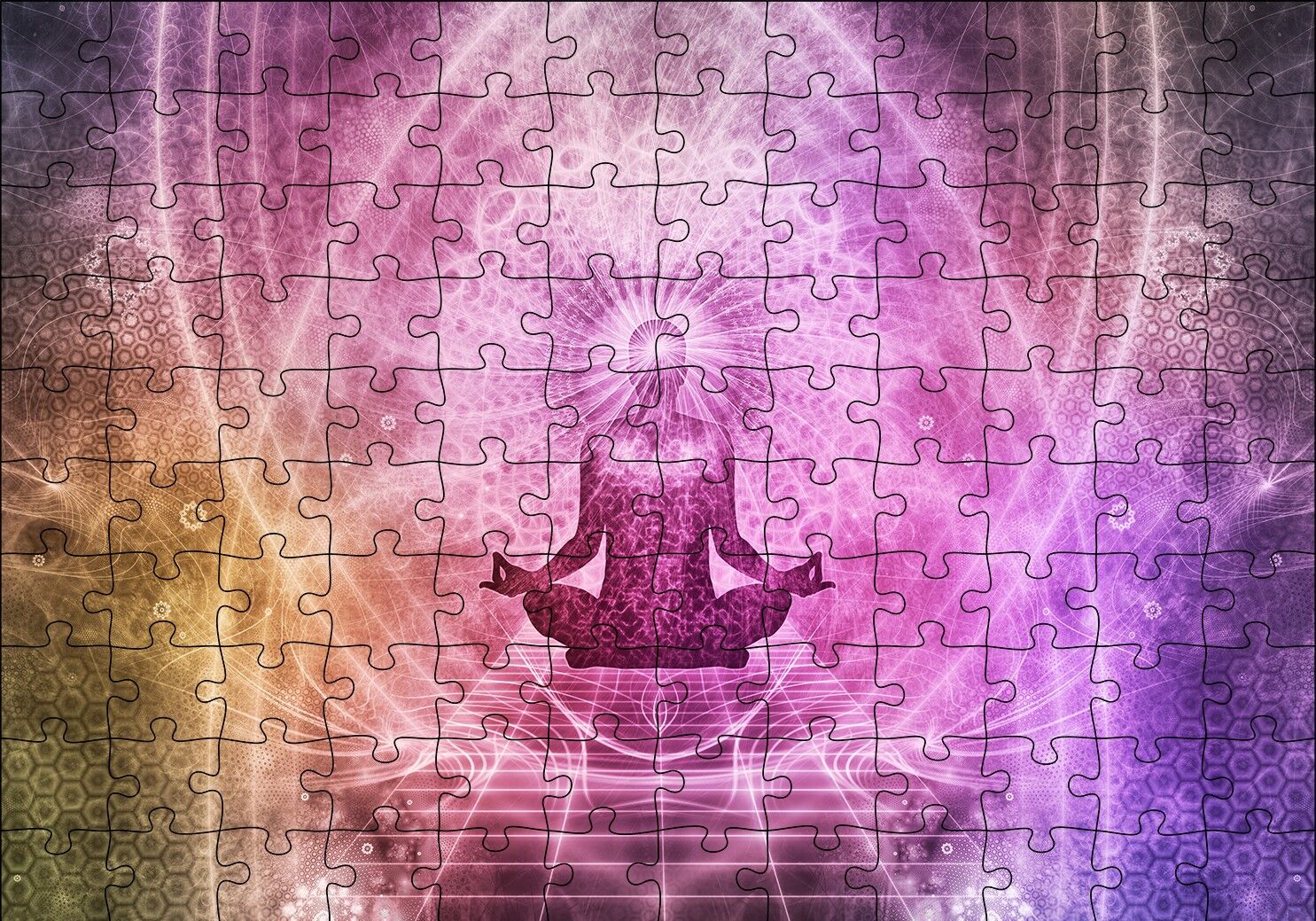 Meditasyon Yapan İnsan Figürü Puzzle Yapboz MDF Ahşap 120 Parça 24 cm X 34 cm