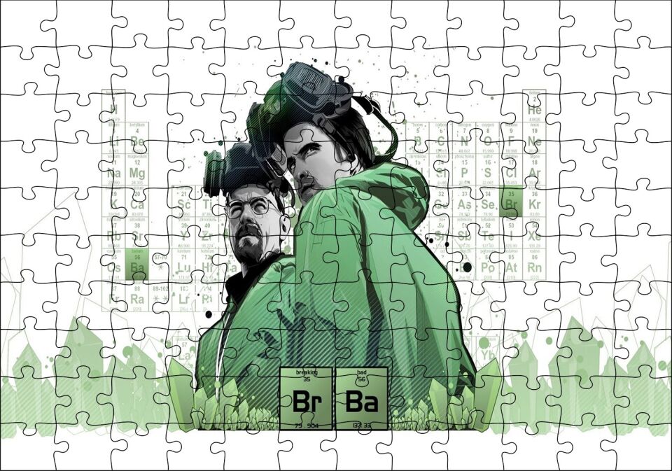 Breaking Bad Jesse Kimya Cetveli Görseli Puzzle Yapboz MDF Ahşap 120 Parça 24 cm X 34 cm