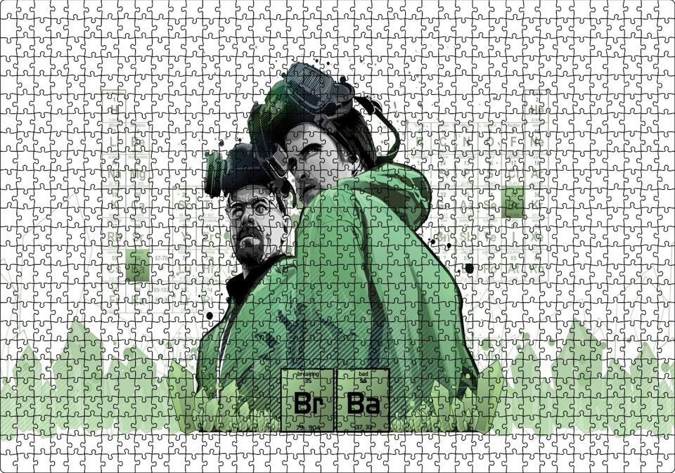 Breaking Bad Jesse Kimya Cetveli Görseli Puzzle Yapboz MDF Ahşap 1000 Parça 49 cm X 68 cm