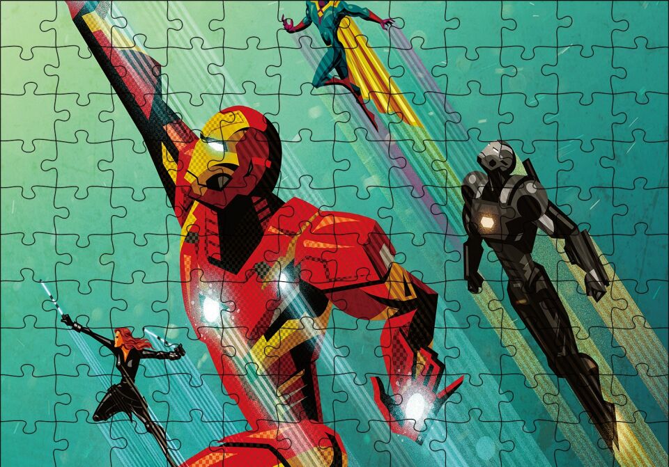 Civil War Iron Man Rising Puzzle Yapboz MDF Ahşap