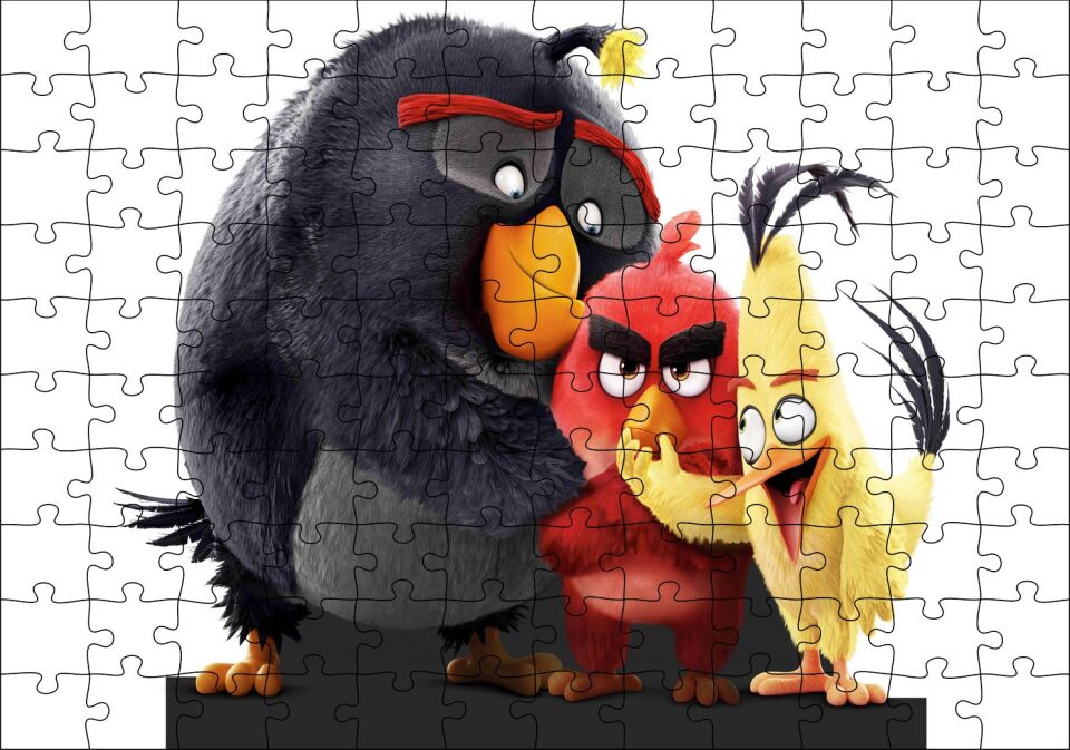 Angry Birds Karekterler Görseli Puzzle Yapboz MDF Ahşap 120 Parça 24 cm X 34 cm