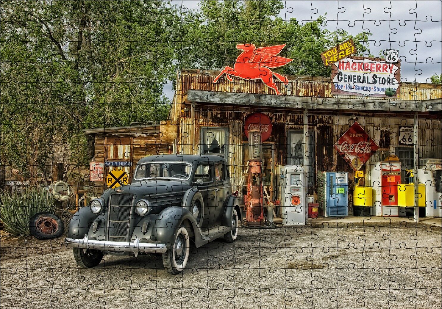 1940 larda Arizona'da Bir Market Puzzle Yapboz MDF Ahşap 255 Parça 34 cm X 49 cm