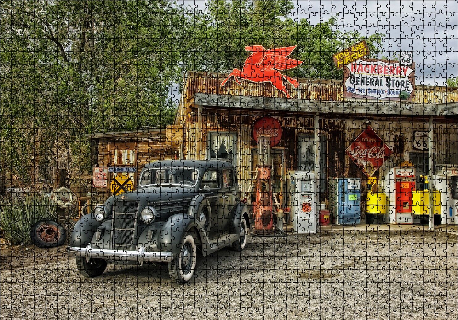 1940 larda Arizona'da Bir Market Puzzle Yapboz MDF Ahşap 1000 Parça 49 cm X 68 cm