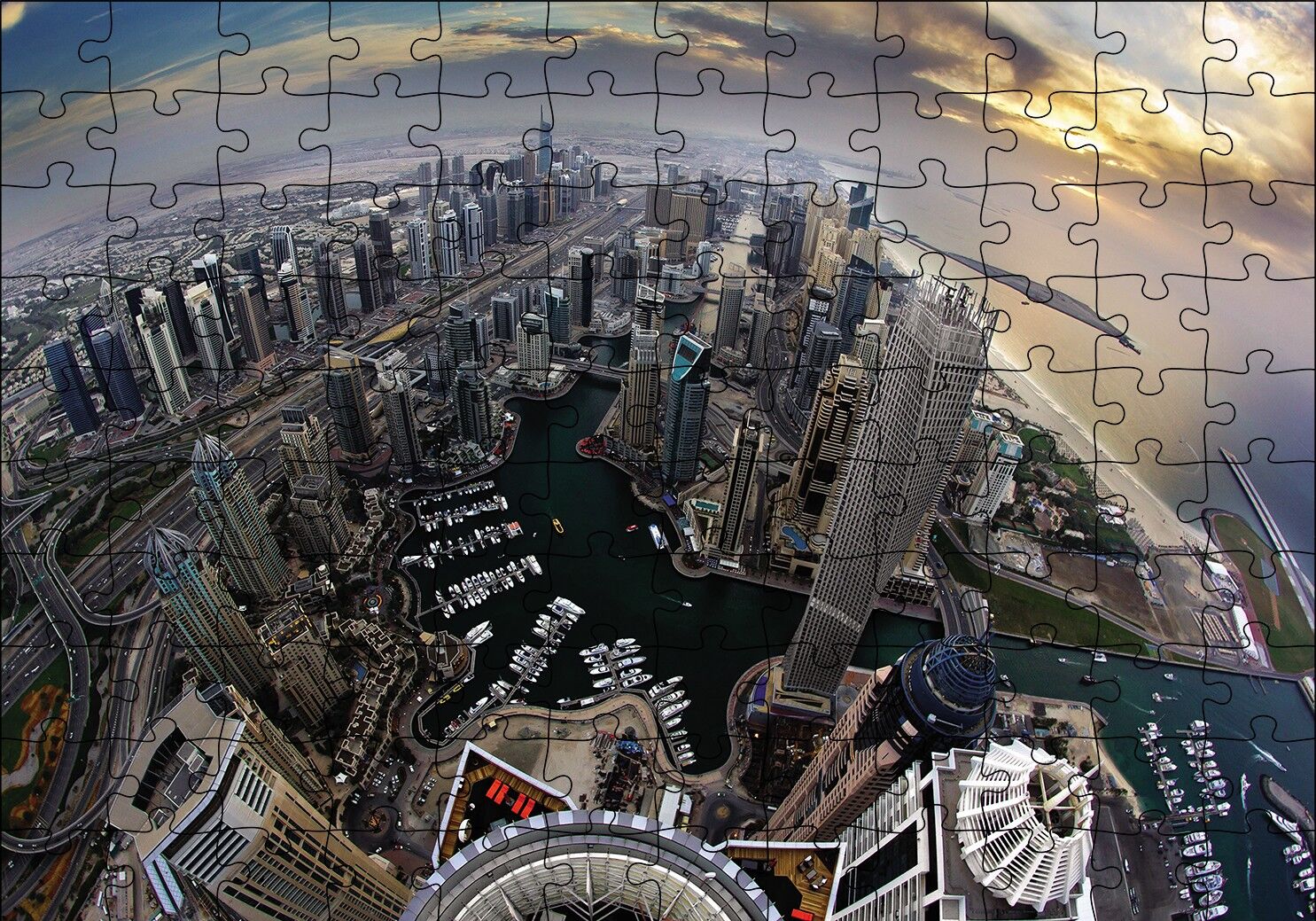 Dubai Kuş Bakışı Puzzle Yapboz MDF Ahşap 120 Parça 24 cm X 34 cm