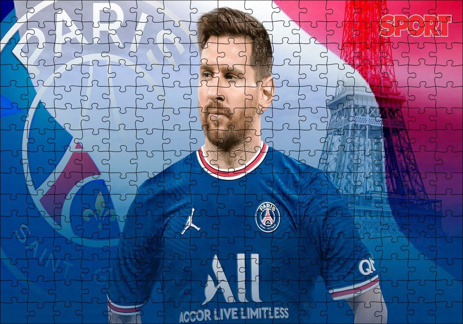 Messi PSG Görseli Puzzle Yapboz MDF Ahşap 255 Parça 34 cm X 49 cm