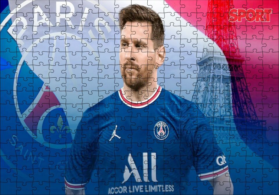 Messi PSG Görseli Puzzle Yapboz MDF Ahşap 255 Parça 34 cm X 49 cm