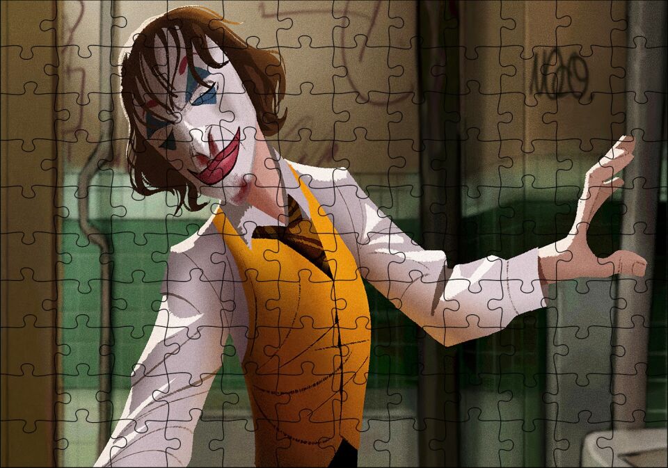 Joker Dansı Çizim Görseli Puzzle Yapboz MDF Ahşap