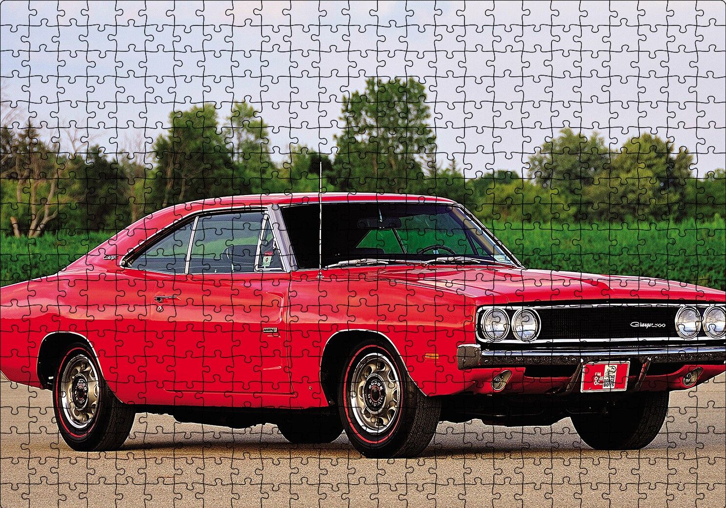 Dodge Charger 500 Otomobil Görsel Puzzle Yapboz MDF Ahşap 500 Parça 49 cm X 68 cm