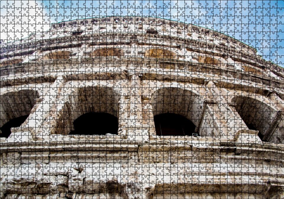 İtalya Roma Kolezyum Amfi Tiyatro Puzzle Yapboz MDF Ahşap 1000 Parça 49 cm X 68 cm