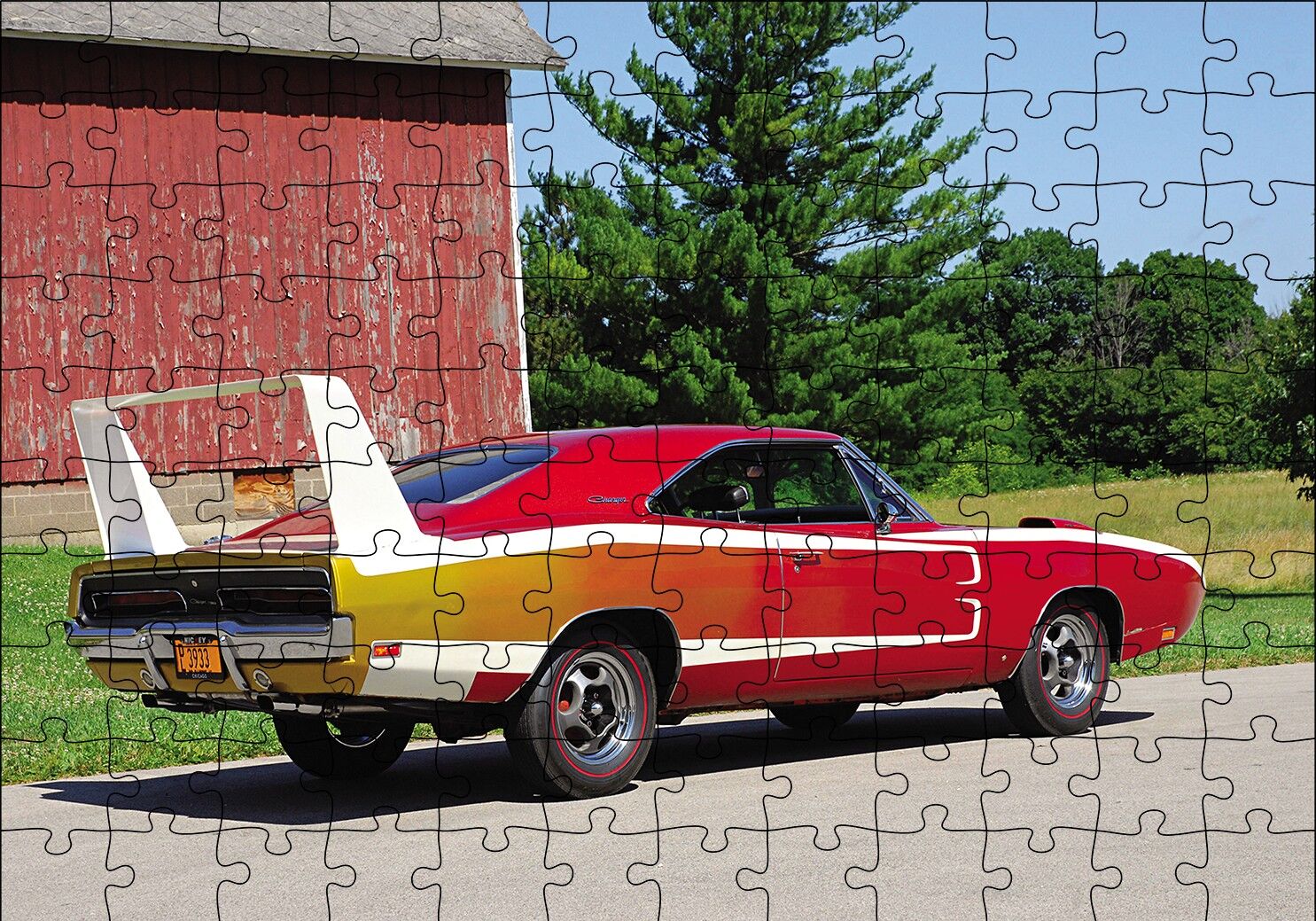 Dodge Charger Dayton Otomobil Görseli Puzzle Yapboz MDF Ahşap 120 Parça 24 cm X 34 cm