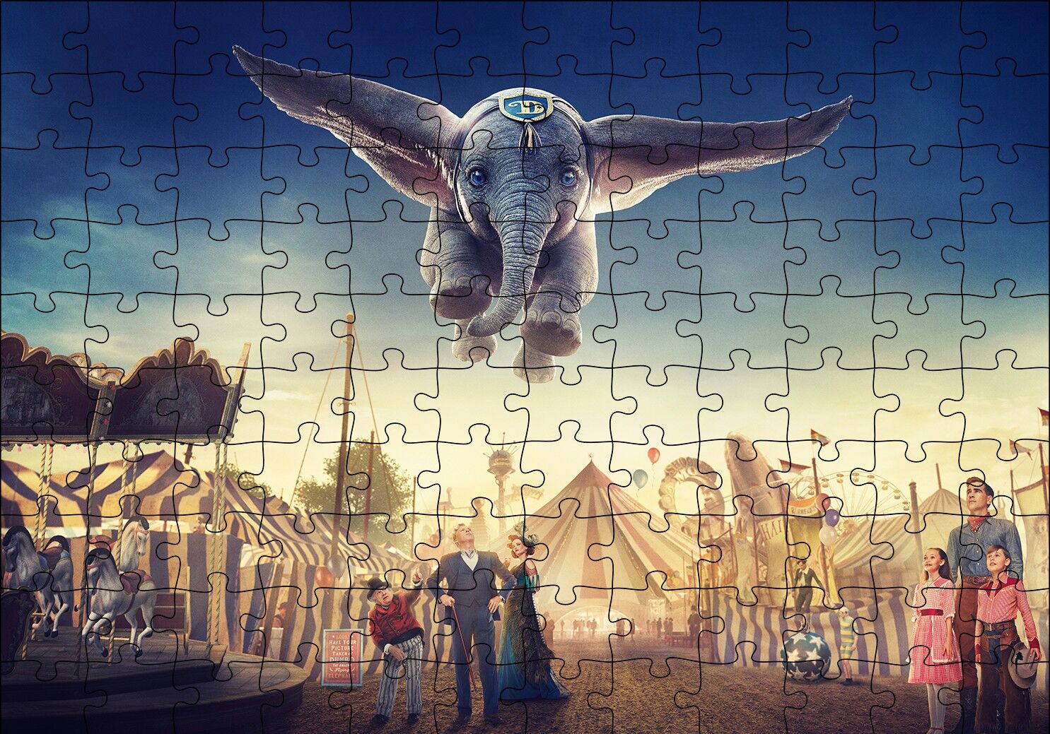 Dumbo Uçan Fil Puzzle Yapboz MDF Ahşap