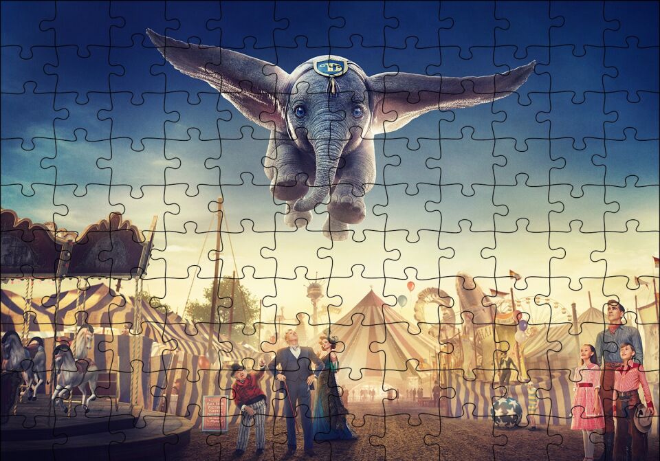 Dumbo Uçan Fil Puzzle Yapboz MDF Ahşap