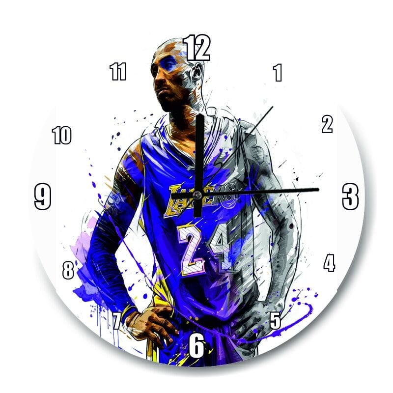 Kobe Bryant  Mdf Ahşap Duvar Saati 50 cm Çap