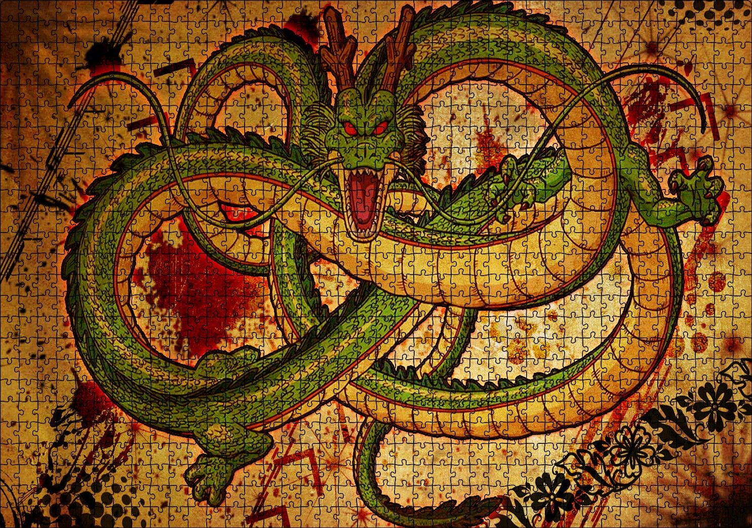 Çince Mitoloji Yılan Shenron Görseli Puzzle Yapboz MDF Ahşap 1000 Parça 49 cm X 68 cm
