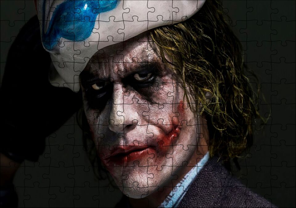 Joker Portre Makyaj Görseli Puzzle Yapboz MDF Ahşap
