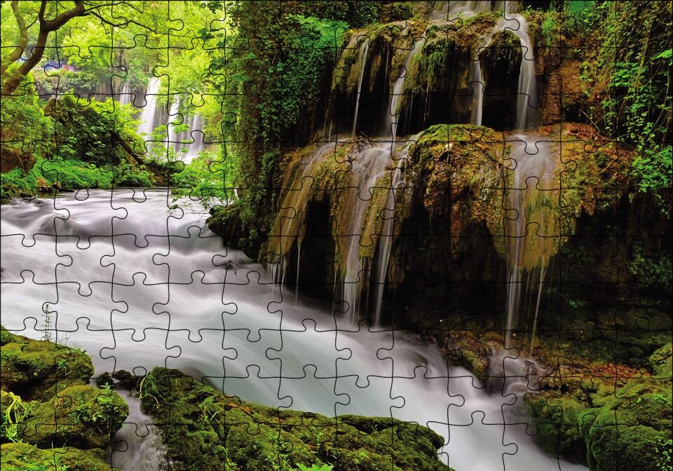 Düden Şelalesi Puzzle Yapboz MDF Ahşap 120 Parça 24 cm X 34 cm