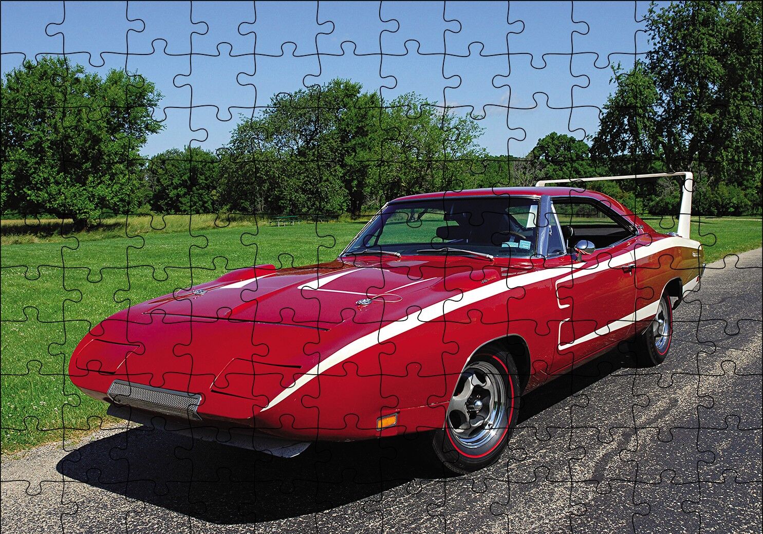 Dodge Charger Daytona Klsasik Görsel Puzzle Yapboz MDF Ahşap 120 Parça 24 cm X 34 cm