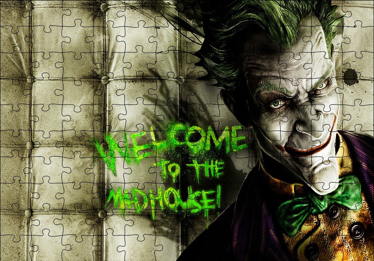 Joker Welcome to the Madhouse Palyaço Puzzle Yapboz MDF Ahşap