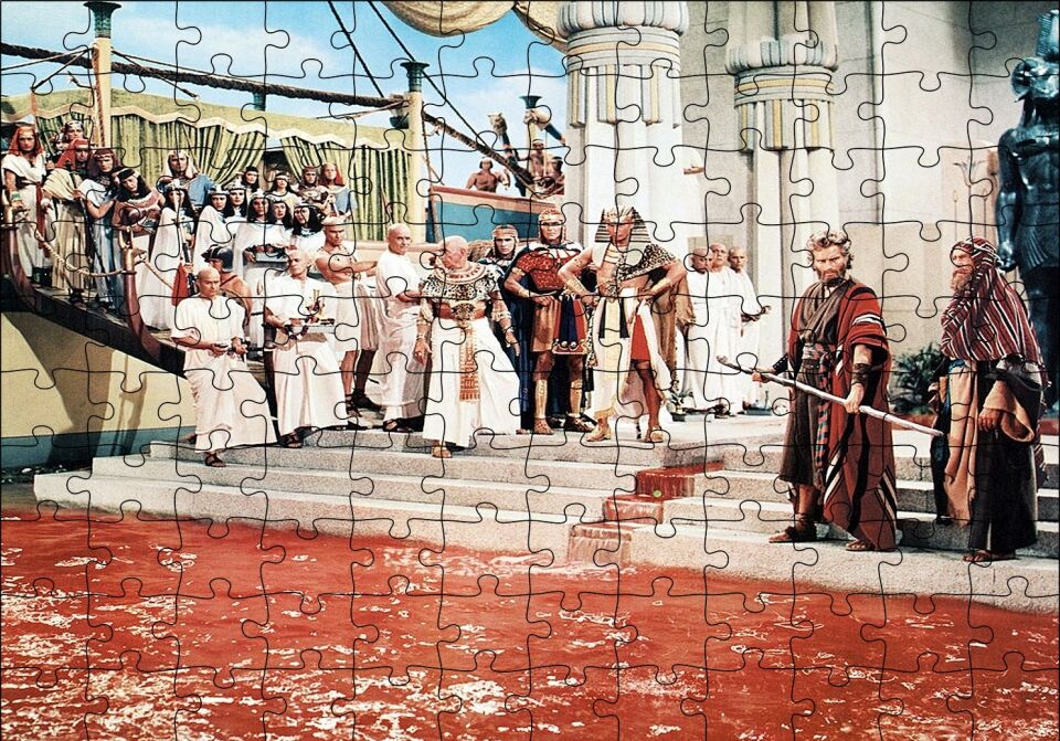 Yul Brynner Mısır Kan Denizi Puzzle Yapboz MDF Ahşap 120 Parça 24 cm X 34 cm