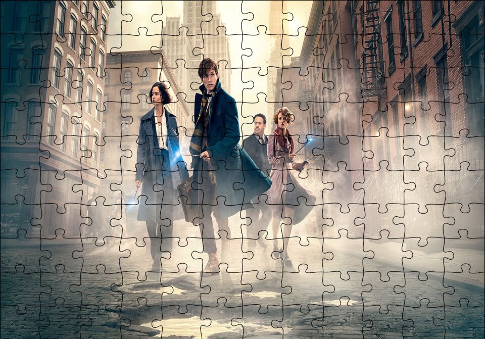 Fantastik Canavarlar Bloklar Arasında Puzzle Yapboz MDF Ahşap