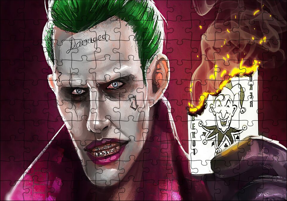 Joker Ve Yanan Joker Kartı Görseli Puzzle Yapboz MDF Ahşap