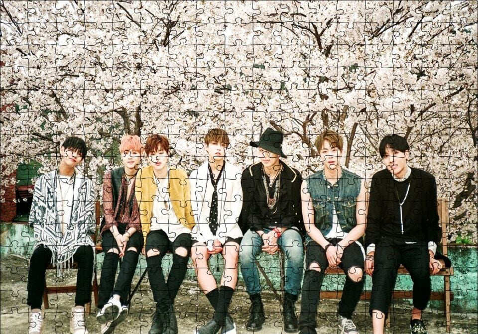 Kore Pop Grubu BTS Puzzle Yapboz MDF Ahşap 255 Parça 34 cm X 49 cm