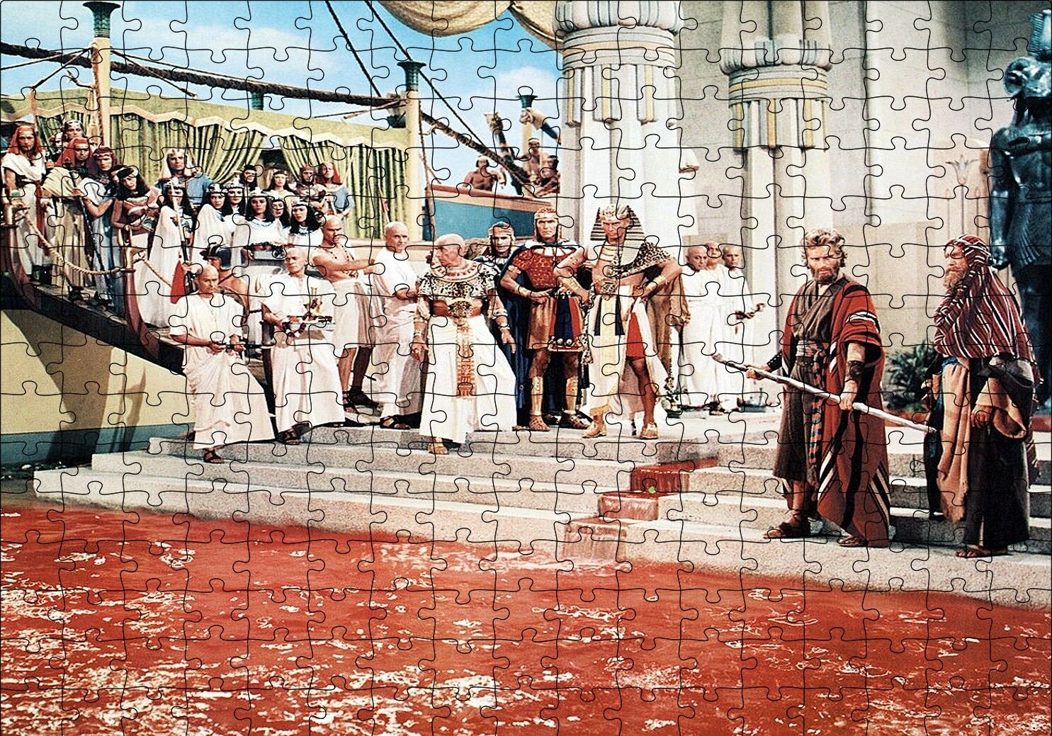 Yul Brynner Mısır Kan Denizi Puzzle Yapboz MDF Ahşap 255 Parça 34 cm X 49 cm