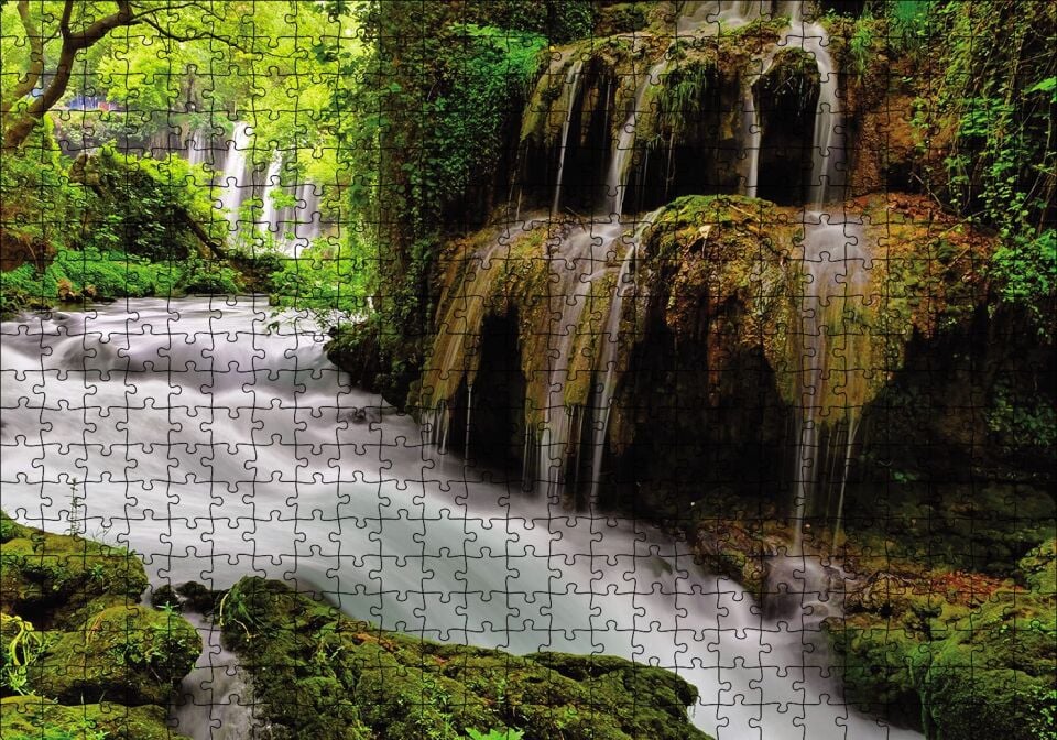Düden Şelalesi Puzzle Yapboz MDF Ahşap 500 Parça 49 cm X 68 cm