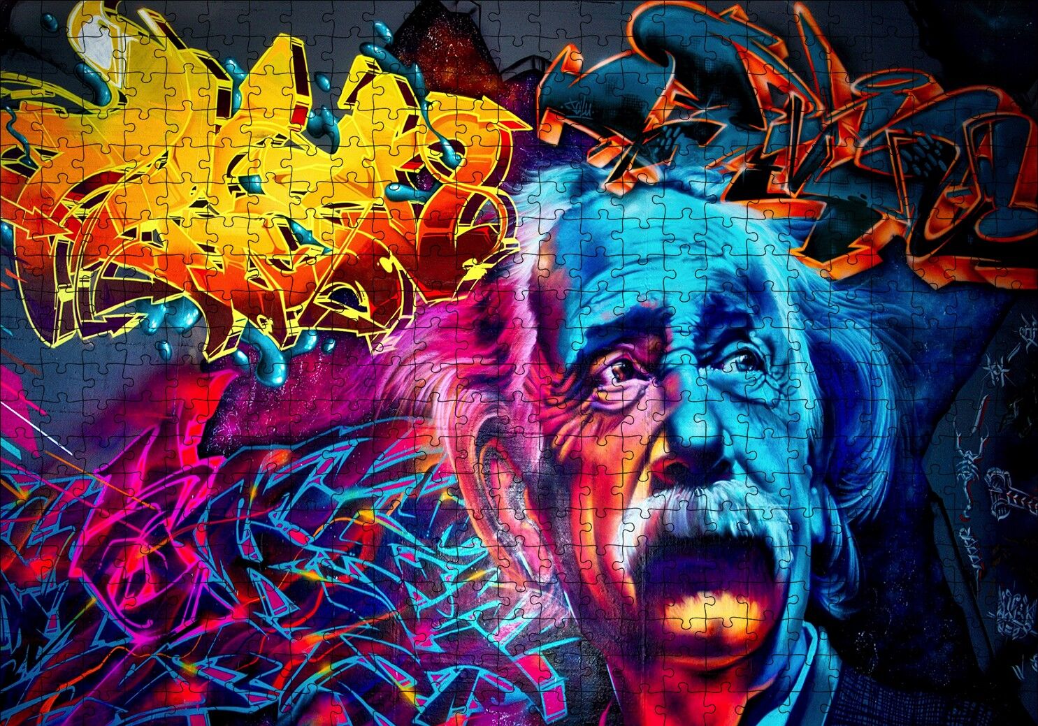 Einstein Graffiti Puzzle Yapboz MDF Ahşap 500 Parça 49 cm X 68 cm