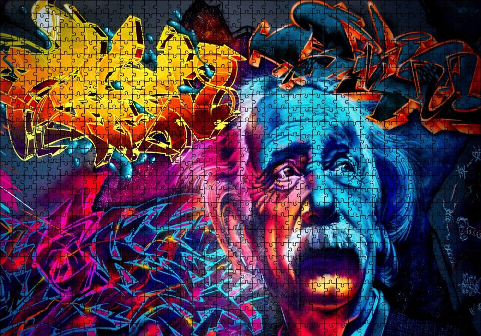 Einstein Graffiti Puzzle Yapboz MDF Ahşap 1000 Parça 49 cm X 68 cm