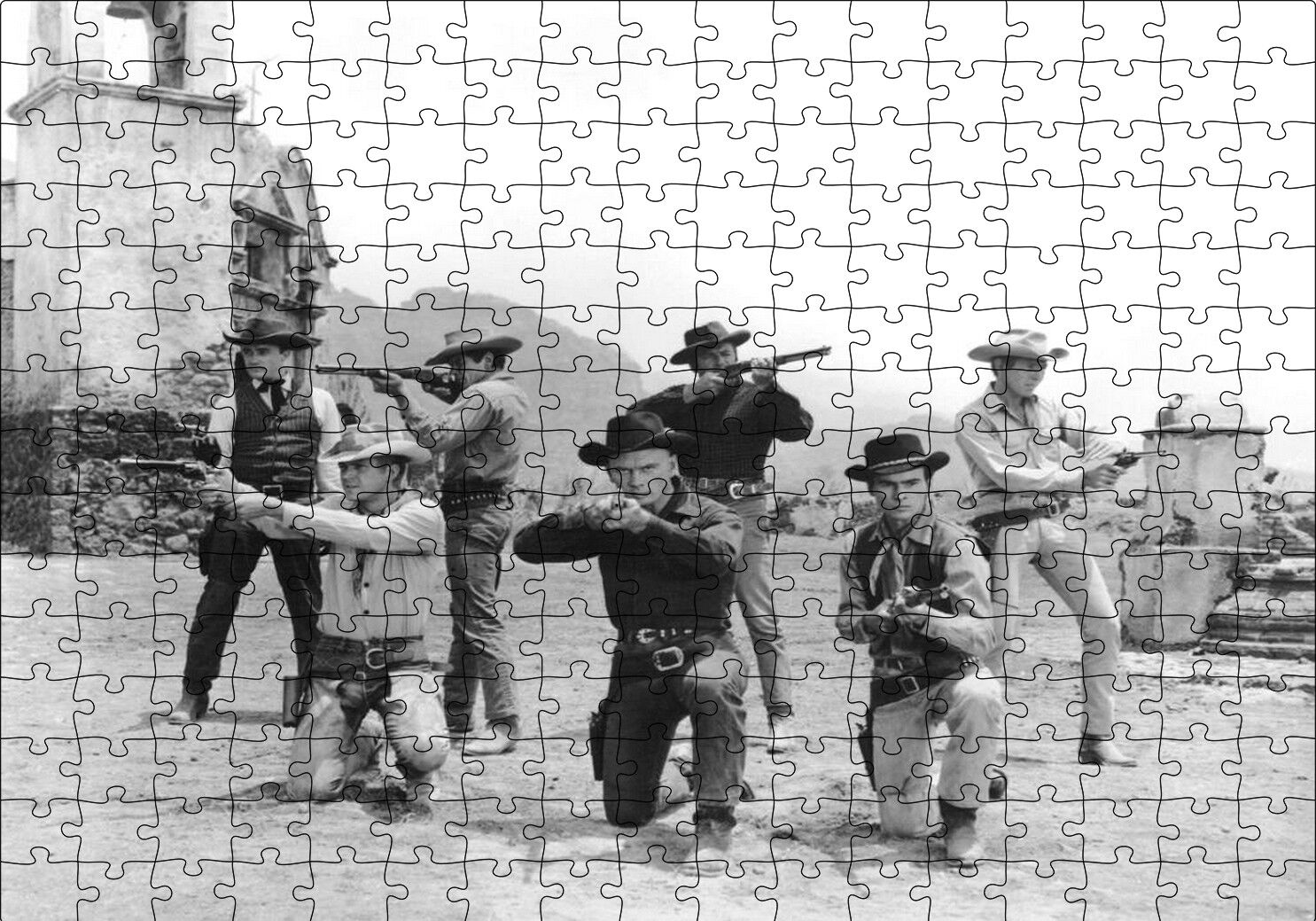 Yul Brynner Muhteşem Yedili Puzzle Yapboz MDF Ahşap 255 Parça 34 cm X 49 cm