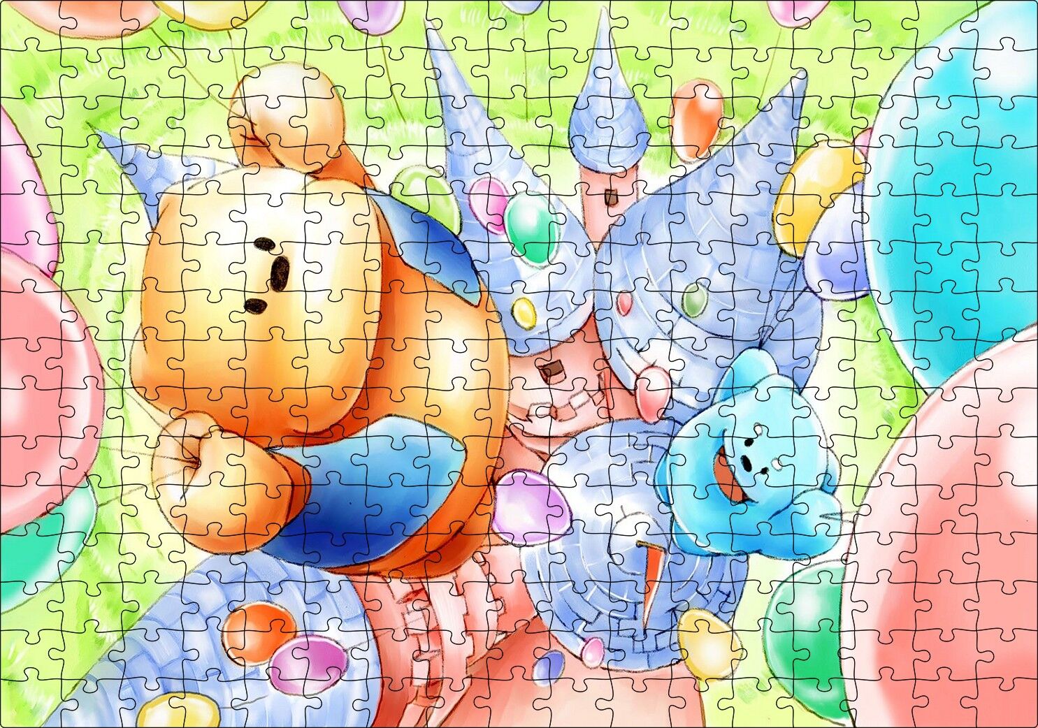 Ayı Bubu ve Balonlar Puzzle Yapboz MDF Ahşap 255 Parça 34 cm X 49 cm